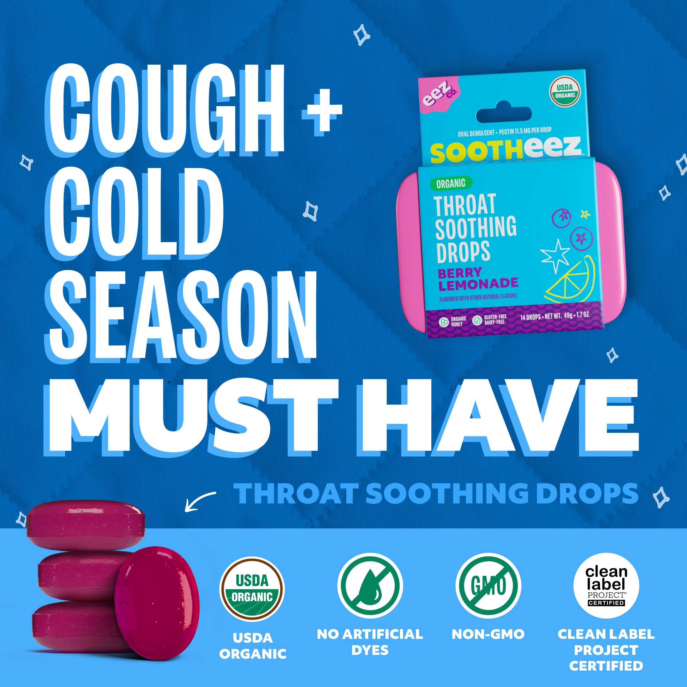 Sore Throat Lozenges Cough Drops Sootheez