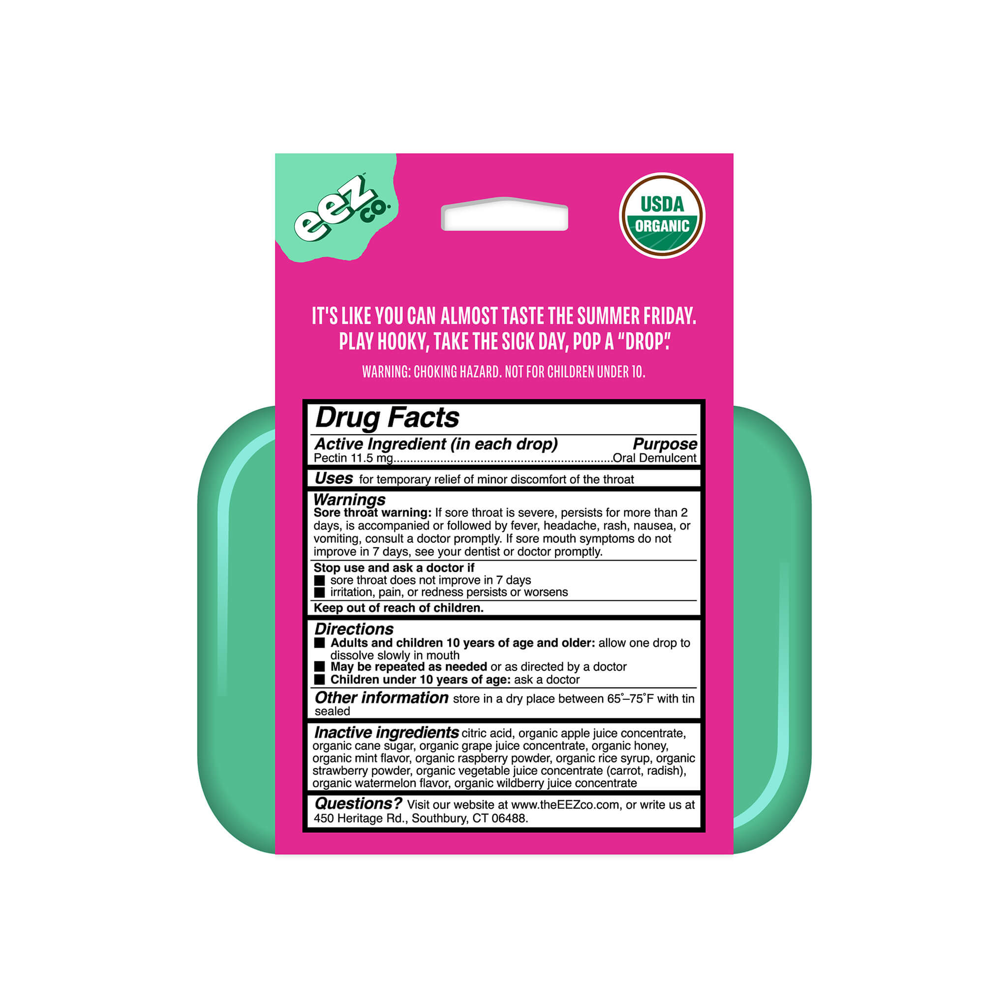 Sore Throat Organic Lozenges, Watermelon Mint (Sootheez)