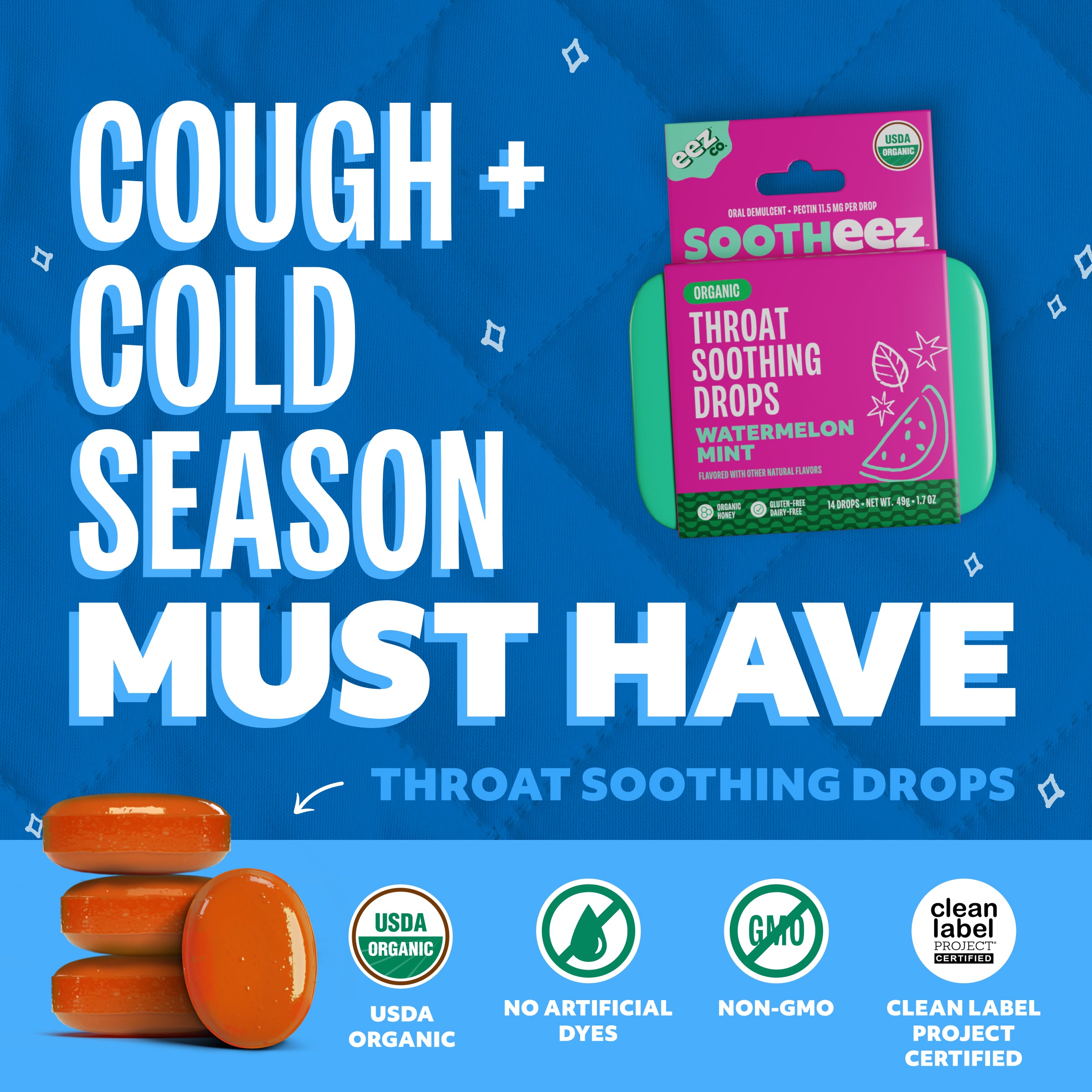 Sore Throat Lozenges Cough Drops Sootheez